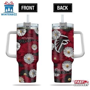 Atlanta Falcons Flowers Pattern NFL Tumbler 40Oz