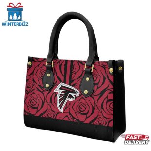 Atlanta Falcons Rose Pattern NFL Leather Handbag