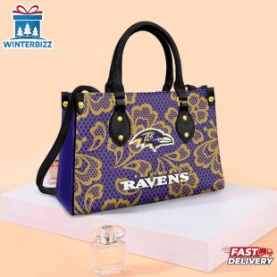Baltimore Ravens Floral NFL Leather Handbag
