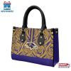 Baltimore Ravens Rose Pattern NFL Leather Handbag
