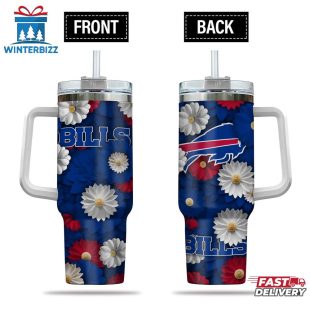 Buffalo Bills Flowers Pattern NFL Tumbler 40Oz