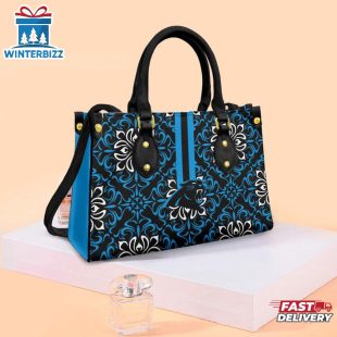 Carolina Panthers Flower Pattern Limited Edition NFL Leather Handbag