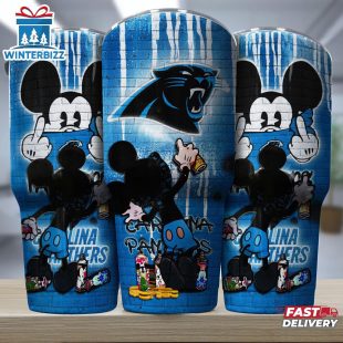 Carolina Panthers NFL Mickey Mouse Pattern Tumbler