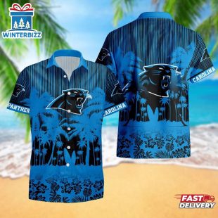 Carolina Panthers Palm Tree Garden Pattern Hawaii Shirt