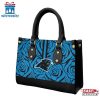 Carolina Panthers Rose Pattern NFL Leather Handbag