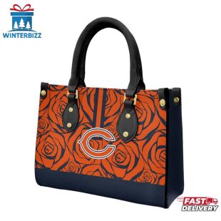 Chicago Bears Rose Pattern NFL Leather Handbag