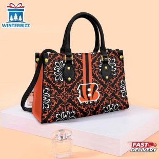 Cincinnati Bengals Flower Pattern Limited Edition NFL Leather Handbag