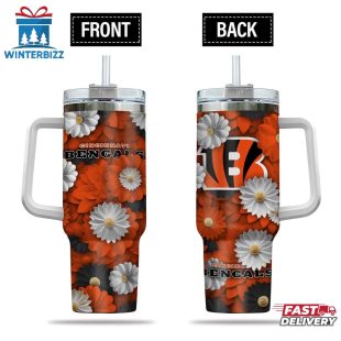 Cincinnati Bengals Flowers Pattern NFL Tumbler 40Oz