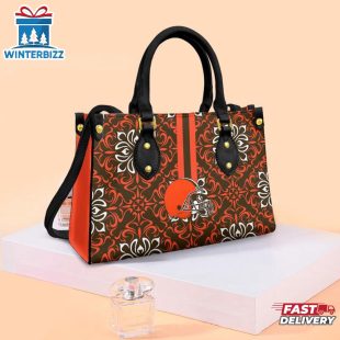Cleveland Browns Flower Pattern Limited Edition NFL Leather Handbag