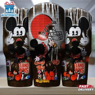 Cleveland Browns NFL Mickey Mouse Pattern Tumbler