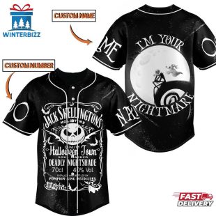 Custom Name And Number Jack Skellington Baseball Jersey For Fans