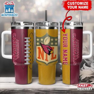 Custom Name Arizona Cardinals NFL Football Logo Tumbler 40oz With Handle