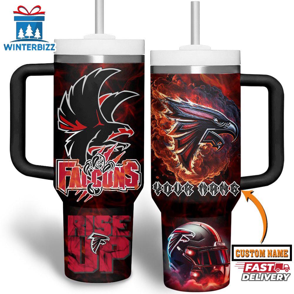 Custom Name Atlanta Falcons NFL Tumbler 40oz With Handle For Fans Custom Name Atlanta Falcons NFL Tumbler 40oz With Handle For Fans