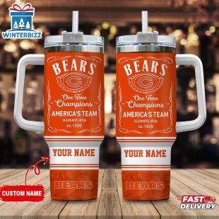 Custom Name Chicago Bears NFL Tumbler 40Oz With Handle