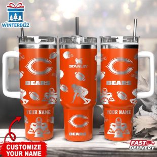 Custom Name Chicago Bears NFL Tumbler 40oz With Handle