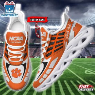 Custom Name Clemson Tigers Max Soul Shoes For Fans