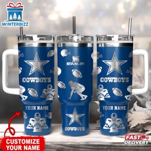 Custom Name Dallas Cowboys NFL Tumbler 40oz With Handle