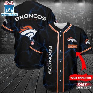 Custom Name Denver Broncos Team Baseball Jersey Shirt