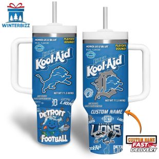Custom Name Detroit Lions NFL Tumbler 40oz With Handle For Fans