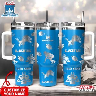 Custom Name Detroit Lions NFL Tumbler 40oz With Handle
