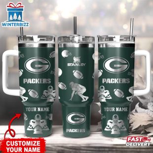 Custom Name Green Bay Packers NFL Tumbler 40oz With Handle
