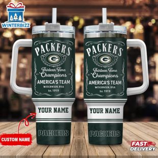 Custom Name Green Bay Packers NFL Tumbler 40Oz With Handle