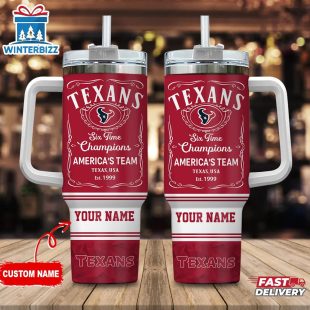Custom Name Houston Texans NFL Tumbler 40Oz With Handle