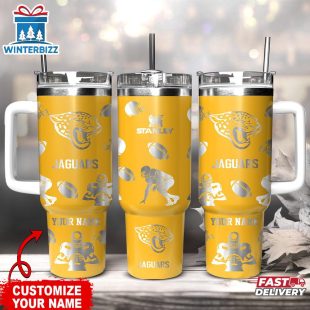 Custom Name Jacksonville Jaguars NFL Tumbler 40oz With Handle