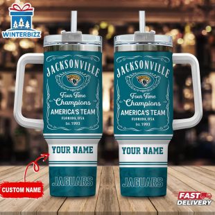 Custom Name Jacksonville Jaguars NFL Tumbler 40Oz With Handle