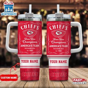 Custom Name Kansas City Chiefs NFL Tumbler 40Oz With Handle