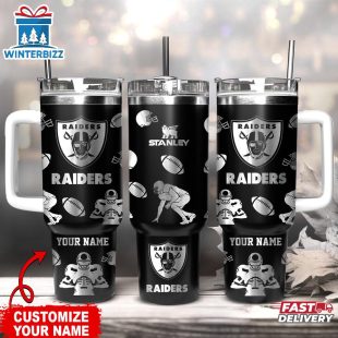 Custom Name Las Vegas Raiders NFL Tumbler 40oz With Handle