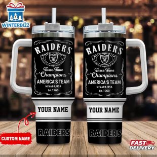 Custom Name Las Vegas Raiders NFL Tumbler 40Oz With Handle