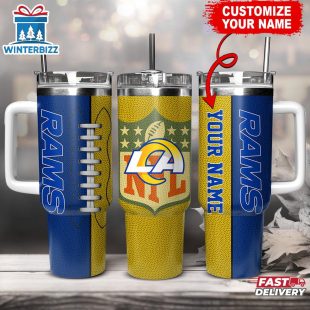 Custom Name Los Angeles Rams NFL Football Logo Tumbler 40oz With Handle