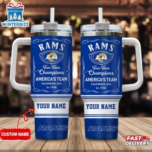 Custom Name Los Angeles Rams NFL Tumbler 40Oz With Handle