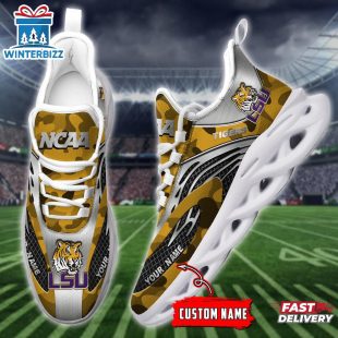 Custom Name LSU Tigers Team Sport Max Soul Shoes For Fans