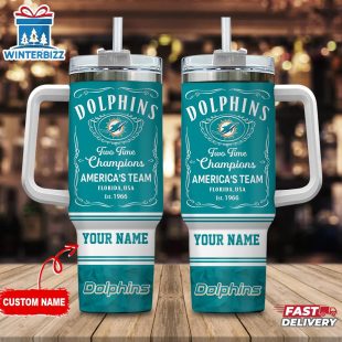 Custom Name Miami Dolphins NFL Tumbler 40Oz With Handle