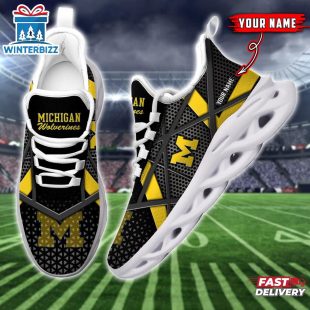 Custom Name Michigan Wolverines Sport Max Soul Shoes For Fans