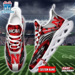 Custom Name Nebraska Cornhuskers Team Sport Max Soul Shoes For Fans