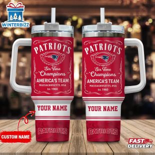 Custom Name New England Patriots NFL Tumbler 40Oz With Handle