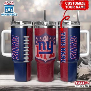 Custom Name New York Giants NFL Football Logo Tumbler 40oz With Handle
