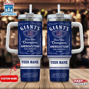 Custom Name New York Giants NFL Tumbler 40Oz With Handle