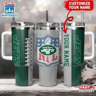 Custom Name New York Jets NFL Football Logo Tumbler 40oz With Handle