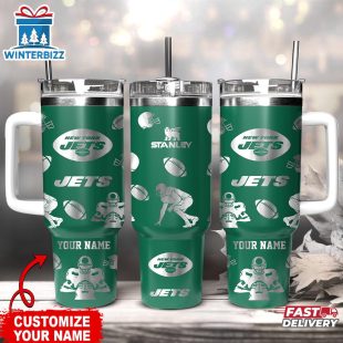 Custom Name New York Jets NFL Tumbler 40oz With Handle