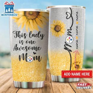 Custom Name NFL Pittsburgh Steelers This Lady Is Awesome Tumbler