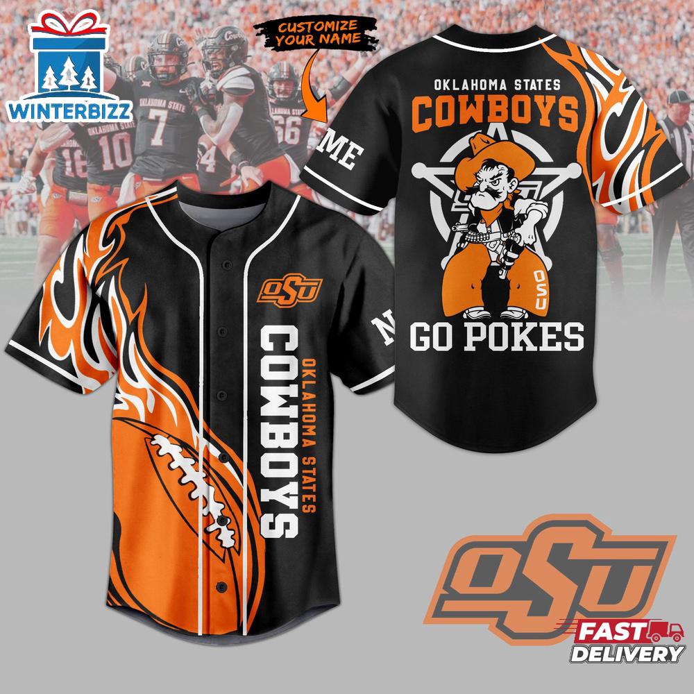Custom Name Oklahoma State Cowboys Baseball Jersey Shirt Gift For Fans Custom Name Oklahoma State Cowboys Baseball Jersey Shirt Gift For Fans
