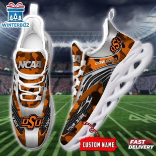 Custom Name Oklahoma State Cowboys Team Sport Max Soul Shoes For Fans