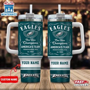 Custom Name Philadelphia Eagles NFL Tumbler 40Oz With Handle