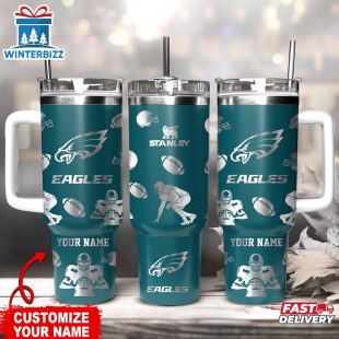 Custom Name Philadelphia Eagles NFL Tumbler 40oz With Handle