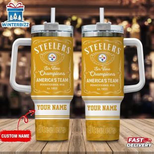 Custom Name Pittsburgh Steelers NFL Tumbler 40Oz With Handle