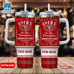 Custom Name San Francisco 49ers NFL Tumbler 40Oz With Handle